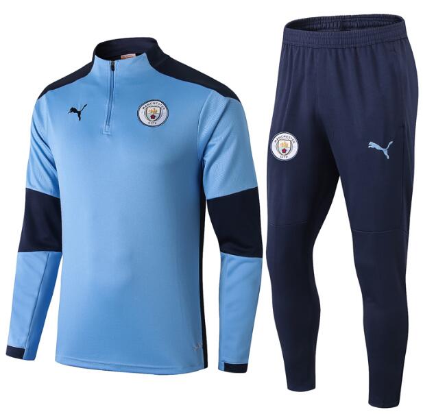 Manchester City Navy Blue Training Suits Sweatshirt with Pants 2020/21